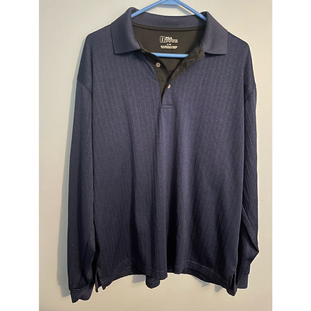 PGA Tour Men’s Long Sleeve Golf Polo
